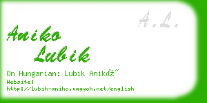 aniko lubik business card